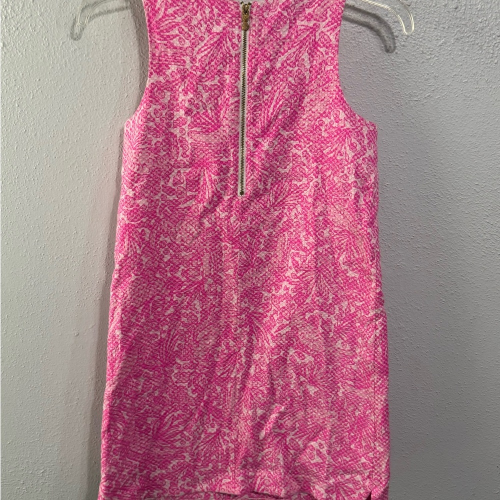 Lilly Pulitzer Pink Textured Knit Dress size 10-12 large lined - Picture 4 of 6